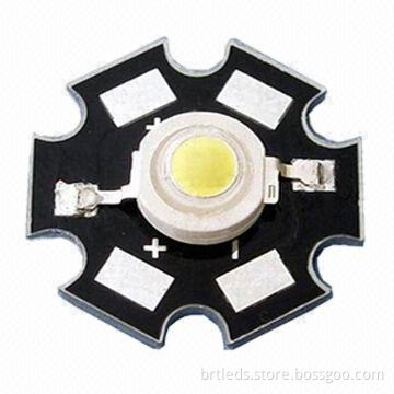 1W High-power LED with Aluminum Alloy, White Color 4745-7040K, with Peak Current of 350mA, 120lm